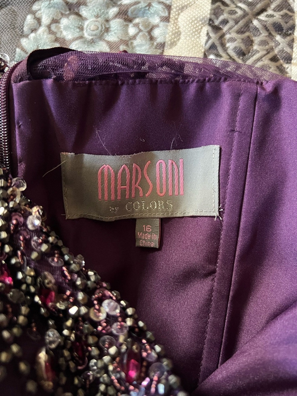 Marsoni Purple Beaded Wedding Dress Jacket